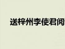 送梓州李使君閱讀（送梓州李使君原文）