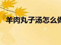 羊肉丸子湯怎么做法（羊肉丸子湯怎么做）