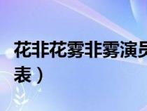花非花霧非霧演員表全部（花非花霧非霧演員表）