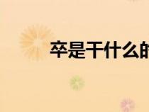 卒是干什么的（卒是指哪種人死）