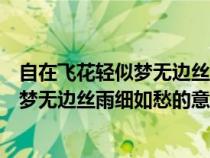 自在飛花輕似夢(mèng)無(wú)邊絲雨細(xì)如愁的意思作者（自在飛花輕似夢(mèng)無(wú)邊絲雨細(xì)如愁的意思）