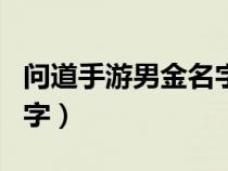 問(wèn)道手游男金名字大全（游戲問(wèn)道男金霸氣名字）
