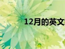 12月的英文縮寫(xiě)（12月的英文）