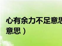心有余力不足意思相近的成語(yǔ)（心有余力不足意思）