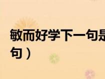 敏而好學下一句是什么一年級（敏而好學下一句）