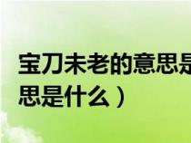 寶刀未老的意思是什么的口號(hào)（寶刀未老的意思是什么）