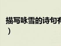 描寫(xiě)詠雪的詩(shī)句有哪些(描寫(xiě)詠雪的詩(shī)有哪些) 描寫(xiě)詠雪的詩(shī)句有哪些(描寫(xiě)詠雪的詩(shī)有哪些)