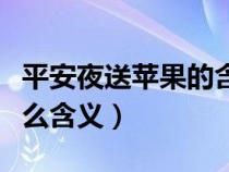 平安夜送蘋(píng)果的含義寓意（平安夜送蘋(píng)果有什么含義）