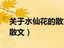 關(guān)于水仙花的散文10字左右（關(guān)于水仙花的散文）