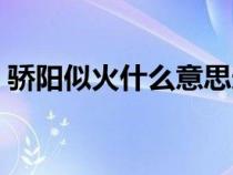 驕陽似火什么意思造句（驕陽似火什么意思）