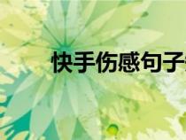 快手傷感句子短句（快手傷感句子）