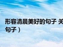 形容清晨美好的句子 關(guān)于早晨的唯美句子（形容清晨美好的句子）