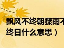 飄風(fēng)不終朝驟雨不終哲理（飄風(fēng)不終朝驟雨不終日什么意思）