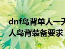 dnf鳥背單人一天可以得到多少獎(jiǎng)勵(lì)（dnf單人鳥背裝備要求）