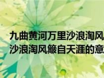 九曲黃河萬里沙浪淘風(fēng)簸自天涯的意思讀音（九曲黃河萬里沙浪淘風(fēng)簸自天涯的意思）