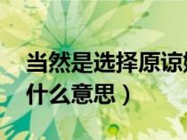 當(dāng)然是選擇原諒她 出處（當(dāng)然是選擇原諒她什么意思）