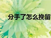 分手了怎么挽留的話（分手了如何挽留）