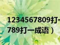1234567809打一成語是什么成語（123456789打一成語）