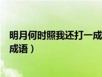 明月何時(shí)照我還打一成語(yǔ)我是大掌柜(明月何時(shí)照我還打一成語(yǔ)) 明月何時(shí)照我還打一成語(yǔ)我是大掌柜(明月何時(shí)照我還打一成語(yǔ))