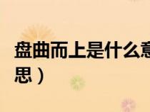 盤曲而上是什么意思讀音（盤曲而上是什么意思）