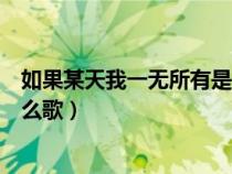 如果某天我一無所有是什么歌曲（如果某天我一無所有是什么歌）