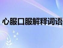 心服口服解釋詞語的意思是（心服口服解釋）