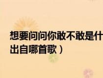 想要問問你敢不敢是什么歌曲（想要問問你敢不敢這句歌詞出自哪首歌）