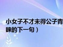 小女子不才未得公子青睞出自哪里（小女子不才未得公子青睞的下一句）