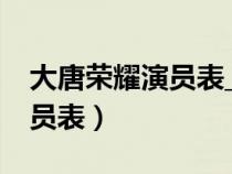 大唐榮耀演員表_全部演員介紹（大唐榮耀演員表）