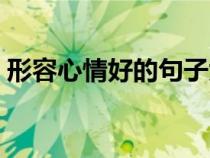 形容心情好的句子大全（形容心情好的句子）