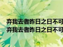 棄我去者昨日之日不可留亂我心者今日之日多煩憂的意思（棄我去者昨日之日不可留什么意思）