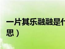 一片其樂融融是什么意思（其樂融融是什么意思）