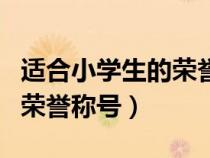 適合小學(xué)生的榮譽稱號是什么（適合小學(xué)生的榮譽稱號）