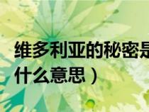 維多利亞的秘密是啥意思（維多利亞的秘密是什么意思）