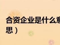 合資企業(yè)是什么意思英文（合資企業(yè)是什么意思）