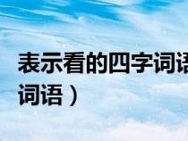 表示看的四字詞語有哪些成語（表示看的四字詞語）