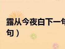 露從今夜白下一句話是什么（露從今夜白下一句）