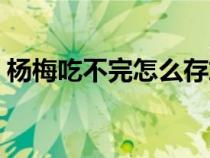 楊梅吃不完怎么存放（楊梅吃不完怎么保存）