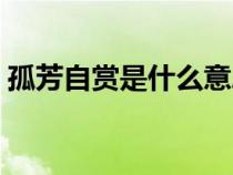 孤芳自賞是什么意思（顧影自憐是什么意思）