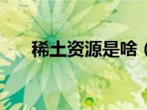 稀土資源是啥（稀土資源是什么資源）