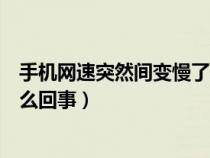 手機(jī)網(wǎng)速突然間變慢了怎么辦(手機(jī)網(wǎng)速突然變得很慢是怎么回事) 手機(jī)網(wǎng)速突然間變慢了怎么辦(手機(jī)網(wǎng)速突然變得很慢是怎么回事)