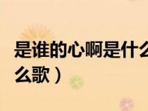 是誰(shuí)的心啊是什么歌的歌詞（是誰(shuí)的心啊是什么歌）