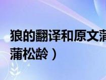 狼的翻譯和原文蒲松齡注音（狼的翻譯和原文蒲松齡）