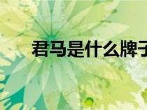 君馬是什么牌子的車(君馬是什么牌) 君馬是什么牌子的車(君馬是什么牌)