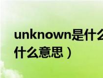 unknown是什么意思怎么讀（unknown是什么意思）