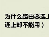 為什么路由器連上卻不能用了（為什么路由器連上卻不能用）