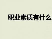職業(yè)素質(zhì)有什么特點（職業(yè)素質(zhì)有什么）