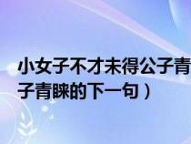 小女子不才未得公子青睞下一句怎么接（小女子不才未得公子青睞的下一句）