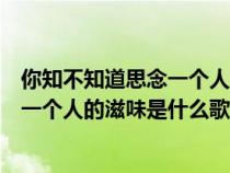 你知不知道思念一個人的滋味是什么歌名（你知不知道思念一個人的滋味是什么歌）