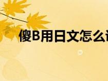 傻B用日文怎么說（傻逼用英語怎么說）